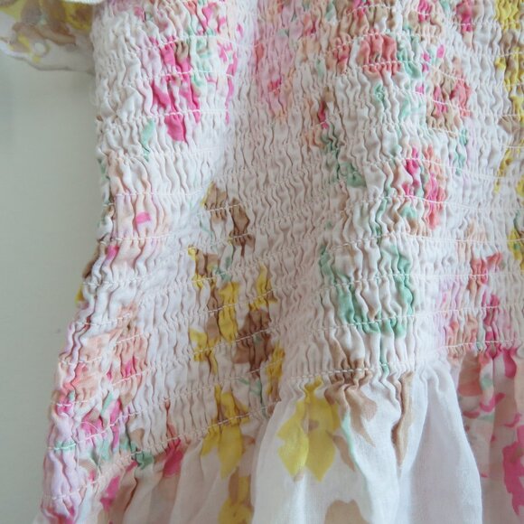 POLO RALPH LAUREN Floral Ruffled Peplum Tank Top Eyelet Pastel Cottage Preppy - Picture 4 of 13
